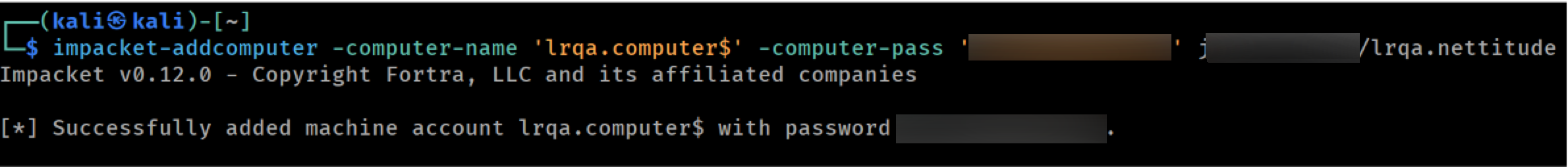 Adding a new machine account to the domain